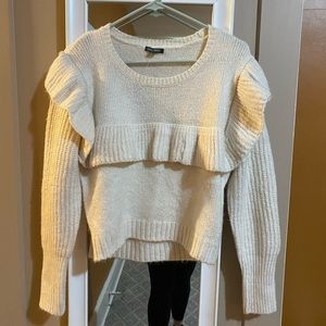 Cream Ruffled Target sweater nwt
